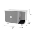 thumbnail image 6 of Teamson Pets Large Dyad Wooden Cat Litter Box Enclosure and Cabinet/Side Table, Alpine White/Gray, 6 of 9
