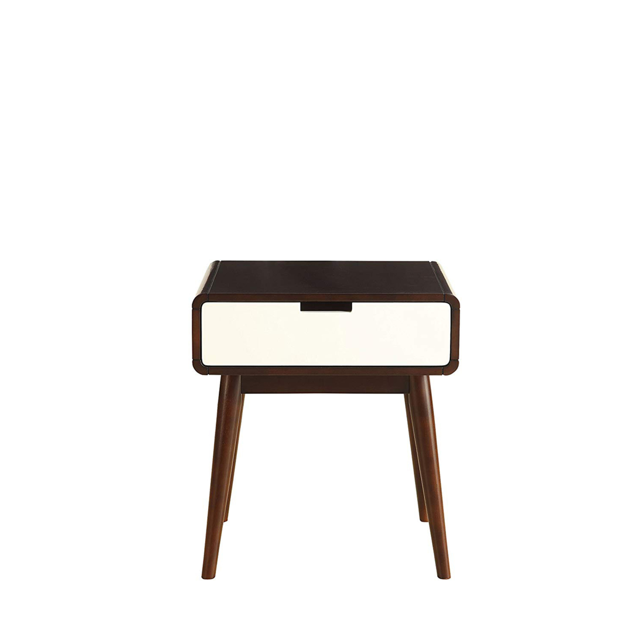 Christa End Table (USB Power Dock), Espresso and White- Saltoro Sherpi - image 2 of 6