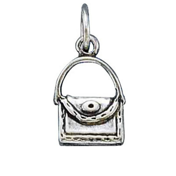 Sterling Silver 16" .8mm Box Chain 3D Purse Handbag Pendant Necklace
