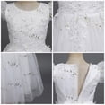 thumbnail image 4 of IDOPIP Girls Long Communion Princess Lace Dresses Flower Bridesmaid Pageant Party Wedding Floor Length Dance Evening Formal Gowns 9-10 Years White, 4 of 5