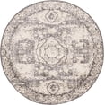 thumbnail image 2 of Unique Loom Bromley Collection Area Rug - Wells (3' Round Ivory/Gray), 2 of 6