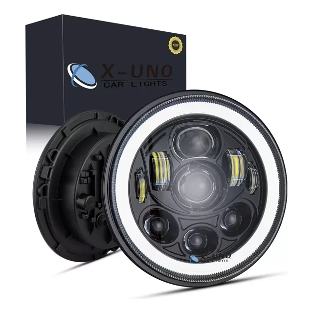 Foco Led 7''redondo 6000k H4 Faro Lupa Para Jeep/moto
