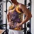 thumbnail image 5 of Logiee Sunshine Cute Cat Sunflower Print Men's Workout Tank Top,Quick Dry Workout Tank Top,Gym Muscle Tee,Fitness Bodybuilding Sleeveless T Shirt-XX-Large, 5 of 7