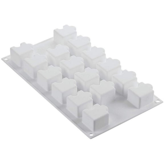 Silikomart Puzzle Silicone Mold Inch x Inch x Inch High 1.65x1.33 x 1.10"H, 16 Cav.