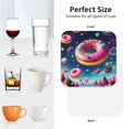 thumbnail image 5 of Leather Coasters with Heat-resistant for Drinks, Starry Sky Colorful Donut Cup Coasters Cup Pad Mat for Tabletop Protection, Coffee Table, Office Desk and Housewarming Gift, 5 of 5