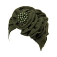 thumbnail image 2 of MSJUHEG Head Scarves for Chemo,Turbans,Hair Scarf,Chemo Headwear,Head Wraps,Eid Al Fitr Season Flower Wrinkled Long Strip Headscarf Hat Headscarf Army Green One Size, 2 of 3