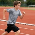 thumbnail image 4 of Zpanxa Chandails Athlétiques pour Garçons Couleur Unie Col Rond Manches Courtes Haut de Sport T-Shirt de Course Confortable avec Polyester 4-5 Ans, 4 of 7
