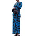 thumbnail image 4 of xiaxaixu Robe Longue pour Femmes Manches Évasées Col Rond Motif Imprimé Robe de Soirée pour Automne Hiver, 4 of 9