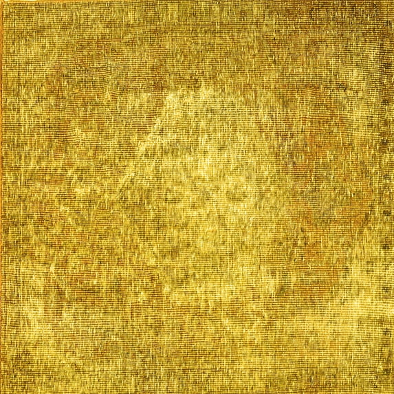 Ahgly Company Indoor Square Persian Yellow Traditional Area Rugs, 3' Square
