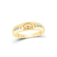 thumbnail image 3 of 14kt Yellow Gold His Hers Round Diamond Claddagh Matching Wedding Set 1/8 Cttw, 3 of 3