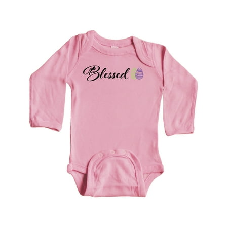 

Inktastic Easter Blessed with Green and Purple Eggs Gift Baby Boy or Baby Girl Long Sleeve Bodysuit