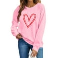 thumbnail image 2 of Avrnliq Womens Pink Valentine's Day Sweatshirt, Cozy Fleece Hoodie with Heart Print Romantic Cute Gift for Her,Size XL, 2 of 8