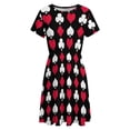 thumbnail image 4 of Playing Card Suits Inverted Women's Dress Short Sleeve Summer Sundress Summer Women Clothes, 4 of 7
