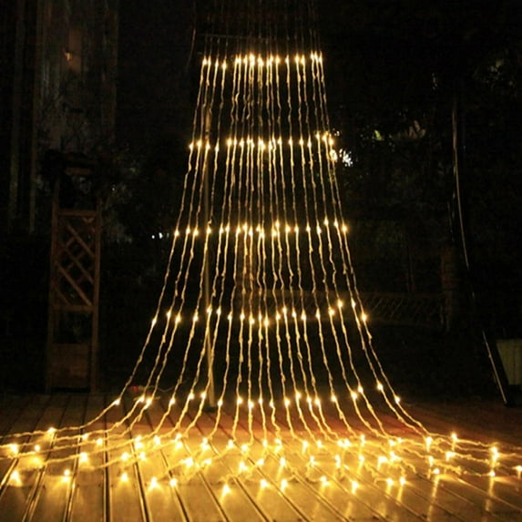 Sinhoon Christmas Decorations Outdoor Star Lights, 320 LED Curtain String Lights, Star Hanging Christmas Tree Topper Lights for Holiday, Wedding, Party, New Year