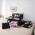 thumbnail image 4 of Erosebridal Initial W Letter Bed in a Bag, Princess Rose Bed Set, Gold Monogrammed Reversible Comforter Sets, Breathable Room Decorative, 7pcs, 4 of 6