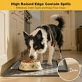thumbnail image 2 of Pet Feeding Mat – Silicone Waterproof Dog Food Mat & Cat Food Mat with Raised Edge, Non-Slip Easy Clean Pet Food Placemat for Floor, 34"x22", Dark Gray, 2 of 10