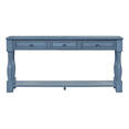 thumbnail image 5 of Tcbosik 63 Inch Long Console Table, Behind Couch Table with Open Shelf and 3 Storage Drawers, Narrow Foyer Table for Entryway, Hallway, Living Room, Navy, 5 of 11