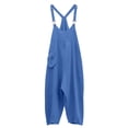 thumbnail image 6 of Frostluinai Cargo Jumpsuit for Women Summer Y2k Adjustable Straps Linen Overalls with Pockets Solid Casual Hiking Pants Rompers, 6 of 9