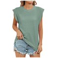 thumbnail image 1 of HBFAGFB Débardeurs pour Femmes Décontracté Été Col Rond Sans Manches Gilet Simple Polyvalent Vert Taille m, 1 of 8