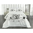 thumbnail image 3 of Ambesonne Virgo Quilted Bedspread Set 3 Pcs, Zodiac Horoscope Elements, King Size, Black White, 3 of 5