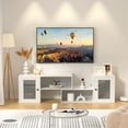 thumbnail image 2 of VECELO TV Stand for Tvs up to 70 inch with LED Lights, Modern Entertainment Center with USB Outlets & Storage Cabinets, White, 2 of 9