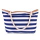 thumbnail image 1 of Bolso de playa a rayas de verano para mujer Bolsos Tote Bolso bandolera reutilizable azul oscuro, 1 of 3