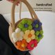 thumbnail image 3 of Bolso de hombro de paja bolso de playa de paja de algodón con linda flor gran capacidad multiusos color caqui para niñas para exteriores en verano ANGGREK Otros, 3 of 8
