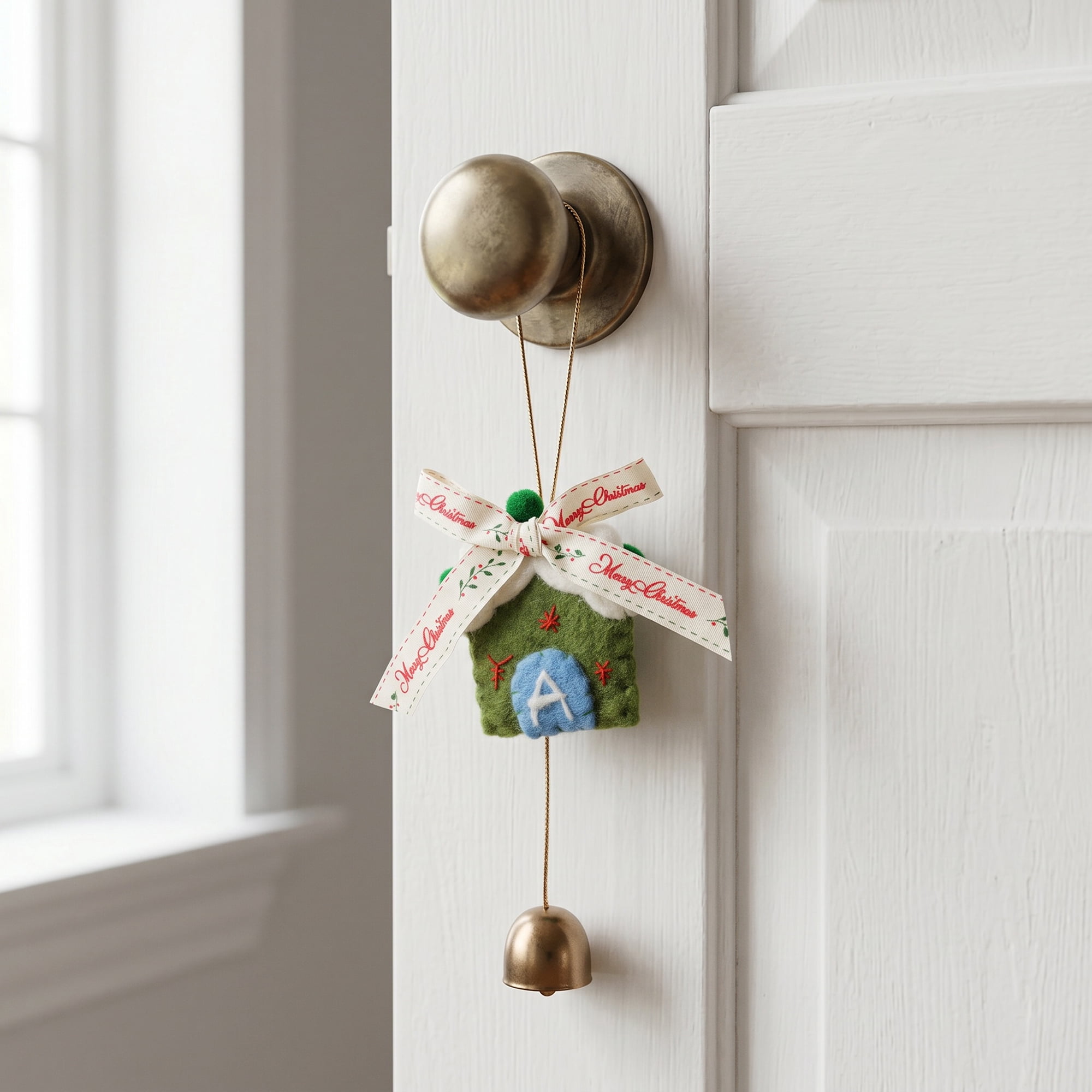 Unique Bargains 2Pcs Protection Velvet Hanging Metal Bells Copper Blue House Decor 3.5"L x 0.8"W x 6.3"H