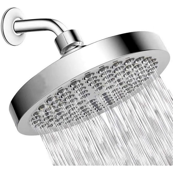 6 Inch High Pressure Shower Head G1/2 Rain Showerhead Adjustable Bathroom Shower Head Spray Showerhead Polished Chrome Bath Rain Round Shower Head Rep