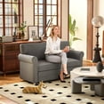 thumbnail image 2 of HOMCOM 59" Loveseat Sofa for Bedroom, 2-Seater Couch, Med Grey, 2 of 10