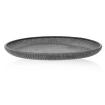 WRITWAA Grey Galvanized Metal Tray Decorative Round Tray for Home Display and Serving