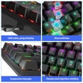 thumbnail image 3 of Teclado BAJEAL Teclado mecánico compacto con cable con 61 teclas Teclas de doble disparo 6 / N-key Rollover LED Efecto retroiluminado Interruptores azules Negro BAJEAL Teclado, 3 of 6