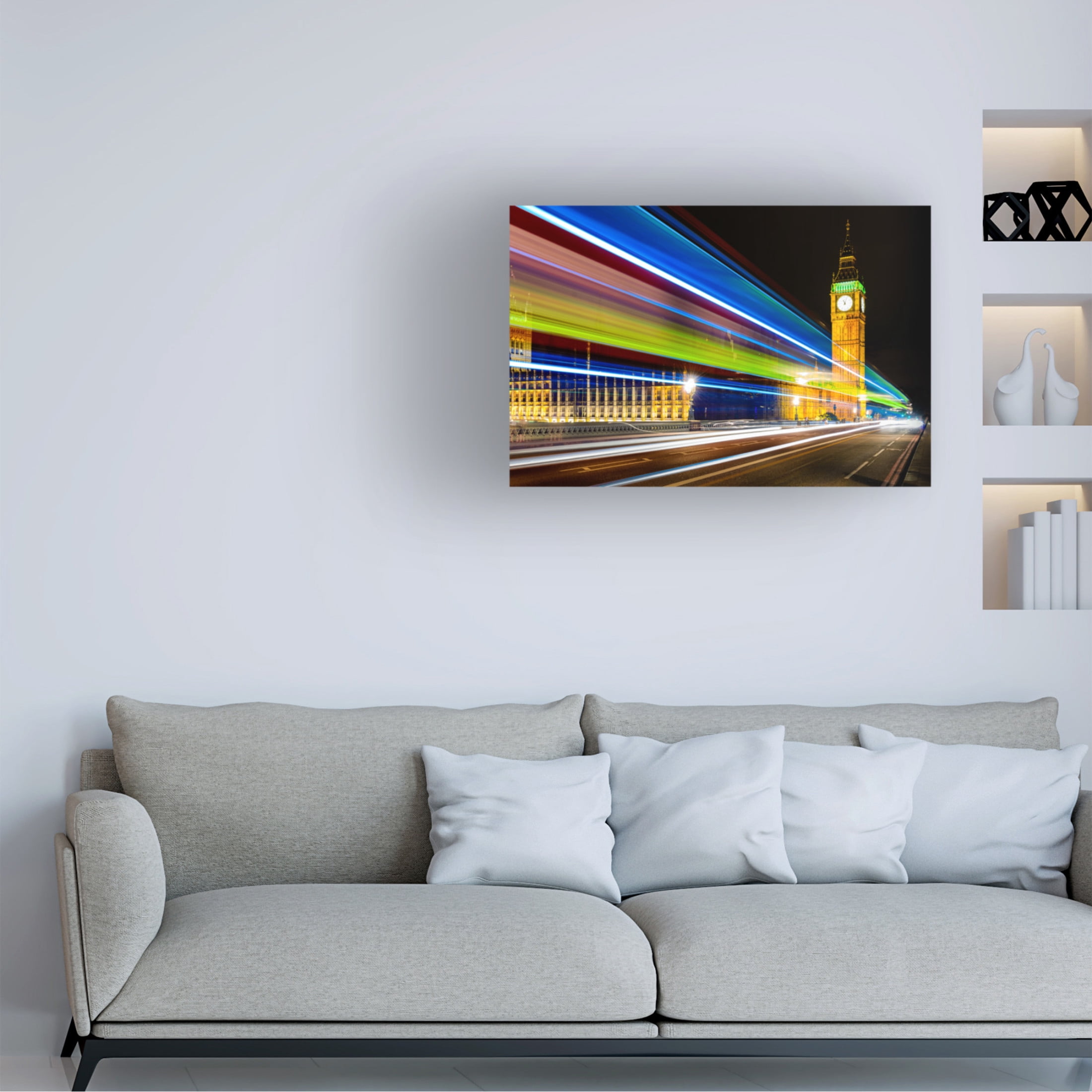 Canvas Wall Art - Ido Meirovich 'Urban Rainbow' Wall Art for Living Room, Bedroom, or Office D?cor by Trademark Fine Art - 24 x 16 Inches
