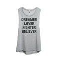 thumbnail image 1 of Thread Tank Dreamer Lover Believer Women's Sleeveless Muscle Tank Top Sport Grey Small, 1 of 3