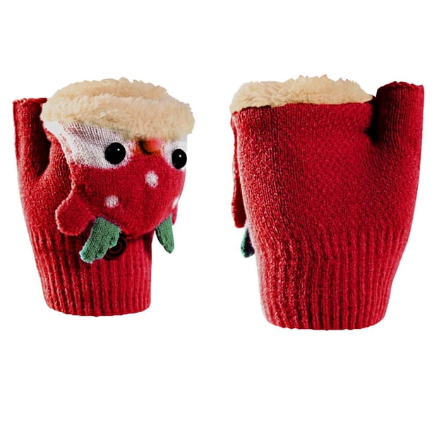 Invierno Mitones Guantes De Punto Suave Grueso Protección Contra El Frío Manopla Regalos Para Niños Niñas Sweethay HA046362-01