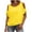 Yellow, variant on Rciityk Women's T Shirts Solid Color Crew Neck Cold Shoulder Short Sleeve Shirts Loose Fit Going Out Casual Tops