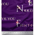 thumbnail image 1 of Soimoi Purple polyester Crepe Fabric Floral Quotes Text Printed Craft Fabric by the Yard 42 Inch Wide, 1 of 3