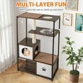 thumbnail image 4 of Costway 52" Tall Wooden Cat Tree with Metal Frame 2 Condos Sisal Scratching Posts, 4 of 10