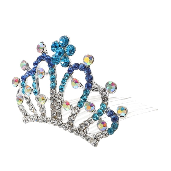 TABLZONE Versatile Blue Rhinestone Hair Comb Hairpin Durable Alloy Material for Weddings and Proms