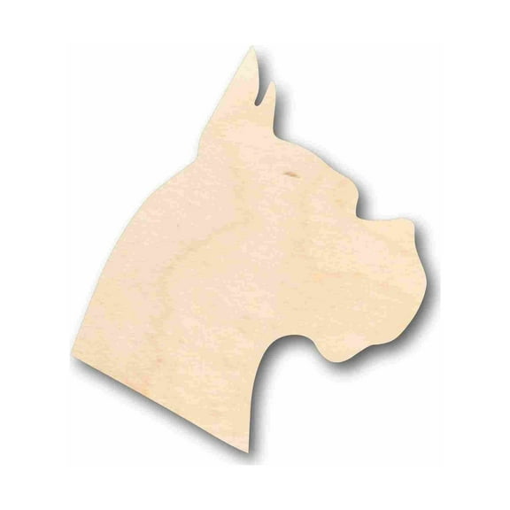 Unfinished Wood Dog Boxer Head Silhouette - Craft- up to 46" DIY 7" / 1/4"