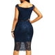 thumbnail image 2 of Vestido de cóctel ajustado con encaje floral elegante para mujer, XL, 2 of 5