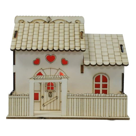Pretyzoom 1Pc House Money Box Beige Wooden Retro Design for Bedroom Decor