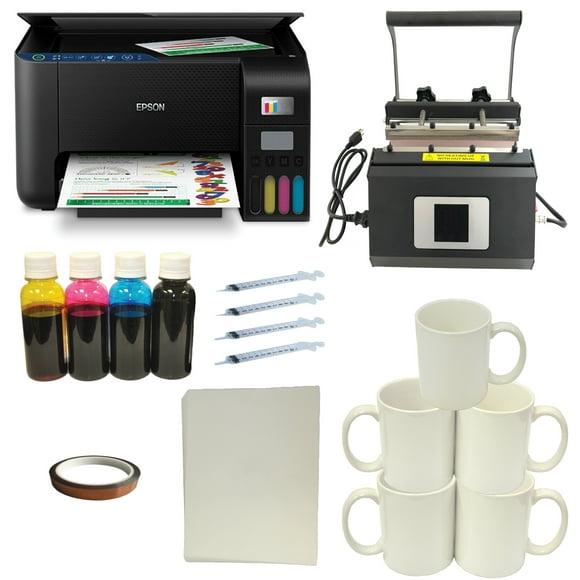 Heat Press Tumbler 30oz Mugs Transfer Machine EcoTank Printer Dye Sublimation Ink Startup Kit