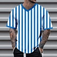 thumbnail image 2 of Short Sleeve Shirts for Men Striped Color Block Round Neck Pullover Tee Shirts Summer Casual Relaxed Fit Tops, 2 of 4