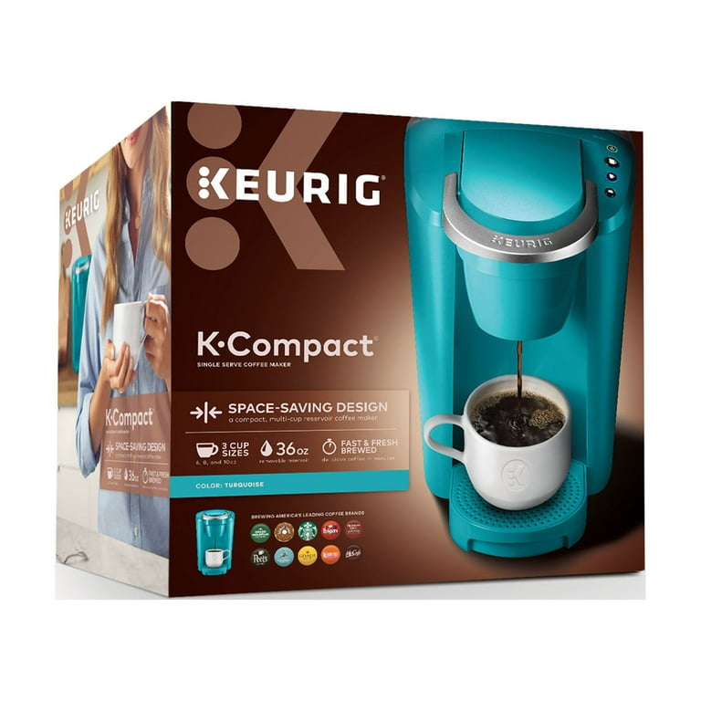  K-Compact Single-Serve K-Cup Pod Coffee Maker, 36 ounces,  Turquoise: Home & Kitchen