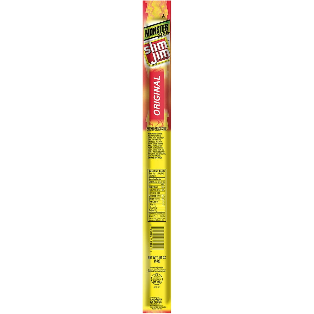 Slim Jim Original Monster Smoked Snack Stick, 1.94 Oz