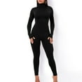 thumbnail image 2 of Lindreshi Long Sleeve Bodysuit for Women Women's New Solid Color Tight One Shoulder Sling Sports Fitness Jumpsuit One-Piece Tights, 2 of 5