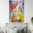 thumbnail image 4 of Psychedelic Tapestry, Watercolor Style Mushrooms with Dreamy Grungy Style Artistic Enchanted Forest Theme, Wall Hanging for Bedroom Living Room Dorm Decor, 40W X 60L Inches, Multi, by Ambesonne, 4 of 5