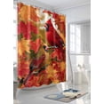 thumbnail image 3 of Fsddascl Fall Maple Leaf Shower Curtain Set - 48" x 72" Washable Bathtub Curtain with 12 Hooks, Thanksgiving Autumn Watercolor Cardinal Waterproof Fabric Stall Shower Curtains for Bathroom/Bathtub, 3 of 6