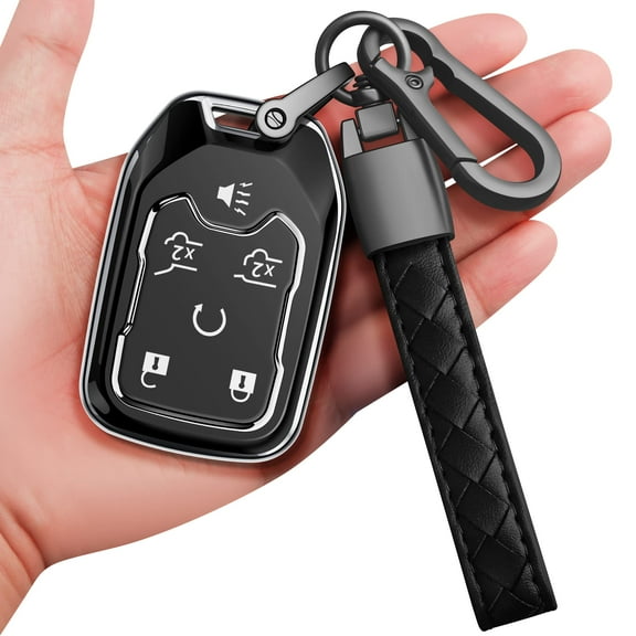 for Chevrolet Key Fob Cover with Keychain Soft Full Protection Key Shell Key Case Compatible with Chevy Suburban Tahoe Silverado GMC Terrain Yukon Sierra 1500 2500 3500 HD